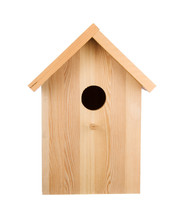 Birdhouse Isolated. Frontal View