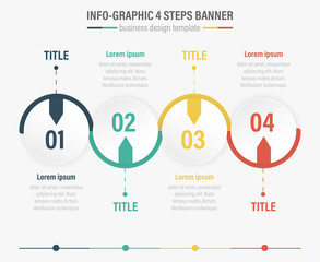 Fototapete - Info-graphic four steps vector banner.