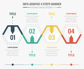 Fototapete - Info-graphic four steps vector banner.