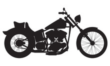 Motorcycle Icon Or Sign. Vector Black Silhouette Of Bike Or Motorcycle.