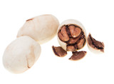Fototapeta Lawenda - Pecan nuts isolated on white background