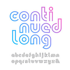 Poster - Linear font. Vector alphabet with latin letters.