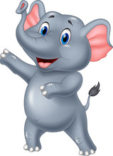 Cute Elephant Cartoon Presenting
