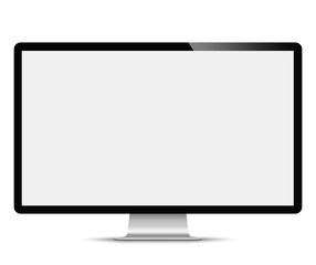 Poster - computer display isolated on white. - stock vector.