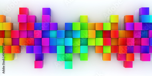 Dekoracja na wymiar  tecza-kolorowych-blokow-abstrakcyjne-tlo-renderowanie-3d