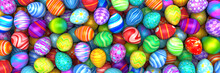 Pile Of Birght And Colorful Easter Eggs - 3d Render