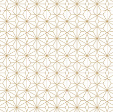 Japanese Pattern Vector. Gold Geometric Background And Texture.