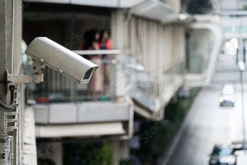 Fototapeta na drzwi i meble Monitoring CCTV w dużym mieście