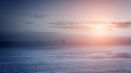 Wind power generators on the sea