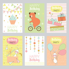 6 Children's Backgrounds For Greeting Card