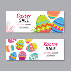 Wall Mural - easter sale banner template background.can be used for voucher,