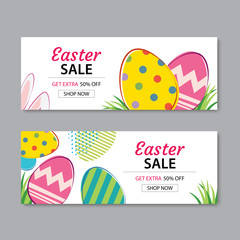Wall Mural - easter sale banner template background.can be used for voucher,
