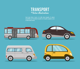 Sticker - set transport vehicle image vector illustration eps 10