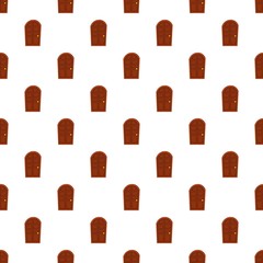 Poster - Wooden door pattern, cartoon style