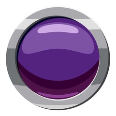 Poster - Purple button icon, cartoon style