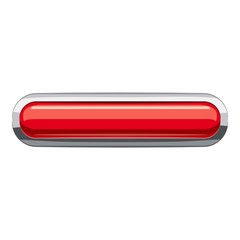 Poster - Red rectangular button icon, cartoon style