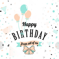 Wall Mural - Vector illustration of Birthday greeting card