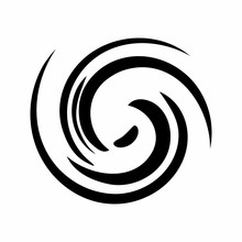Element For Creating Patterns. Black Spiral Pattern Of Several Swirling Strips Clockwise. Basis For The Logo.