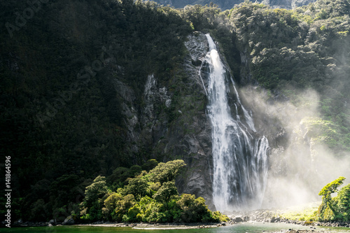 Bowen Falls in Milford Sound | Fiordland Nationa Park, NZ Poster