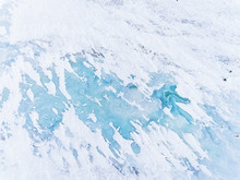 Frozen Icy Landscape, Drone View