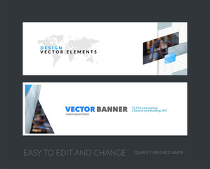 Wall Mural - Vector set of modern horizontal website banners with colourful d