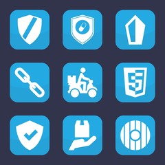 Aufkleber - Set of 9 filled shield icons