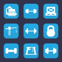 Poster - Set of 9 filled lifting icons