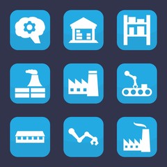 Sticker - Set of 9 filled factory icons