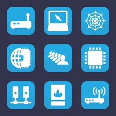 Poster - Set of 9 filled network icons