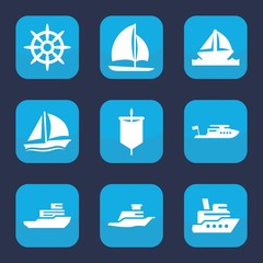 Canvas Print - Set of 9 filled sail icons