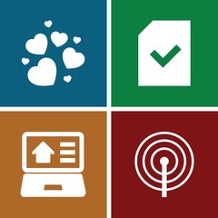 Aufkleber - Set of 4 flat filled icons