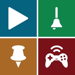 Aufkleber - Set of 4 push filled icons