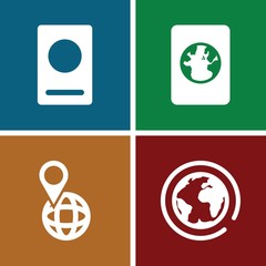 Poster - Set of 4 world filled icons