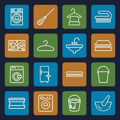 Wall Mural - Set of 16 household outline icons