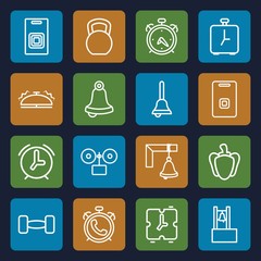 Poster - Set of 16 bell outline icons