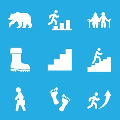 Wall Mural - Set of 9 walking filled icons