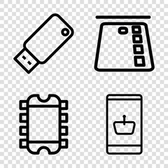 Poster - Set of 4 electronic outline icons
