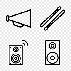 Sticker - Set of 4 loud outline icons