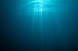 3D rendered illustration of light rays underwater.