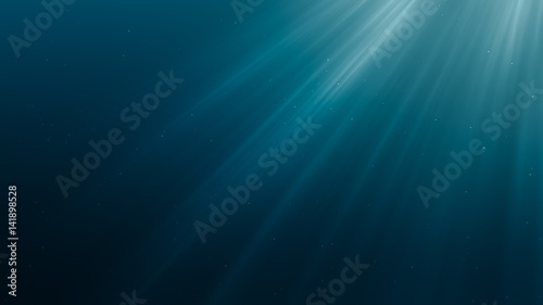 Fotografía Sun light rays under water. 3D rendered illustration.