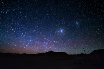 Wall Mural - the majestic magellanic clouds, outstandingly bright, captured from the andea highlands in bolivia, 