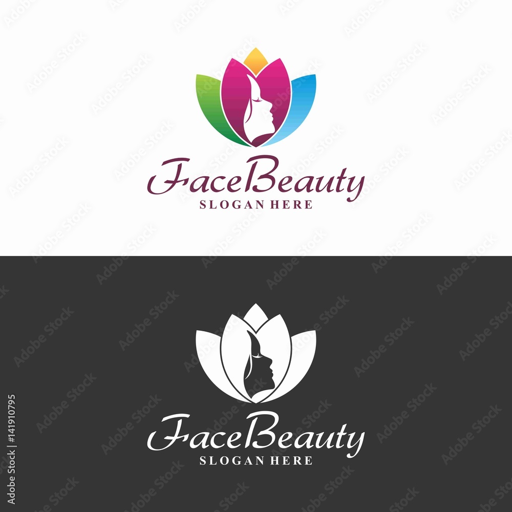 face beauty logo in vector Stock Vector | Adobe Stock