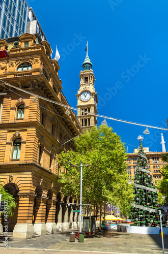 Obraz na płótnie Martin Place with decorated Christmas tree in Sydney, Australia
