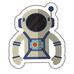 Wall Mural - astronaut suit and helmet shadow vector illustration eps 10