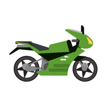 Green Motorcycle Transport Style Vector Illustration Eps 10