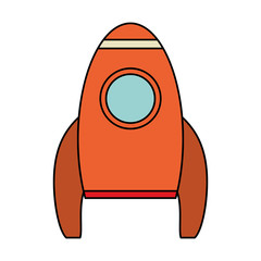 Wall Mural - orange rocket space travel vector illustration eps 10