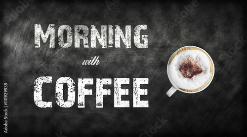 Morning With Coffee Coffee Time And Coffee Latte Art On Black