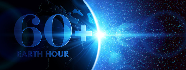 Wall Mural - earth hour. vector
