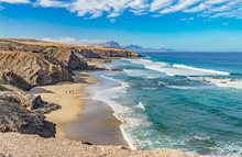 Atlantik Traumbucht An Der Westküste Von Fuerteventura Playa Del Viejo Rey / Spanien