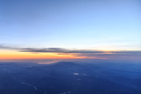 Fototapeta Nowy Jork - View of Aegean region of turkey from sky during sunset